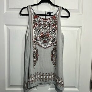 Max Edition Women’s White Panel Print Sleeveless Top - Size Large